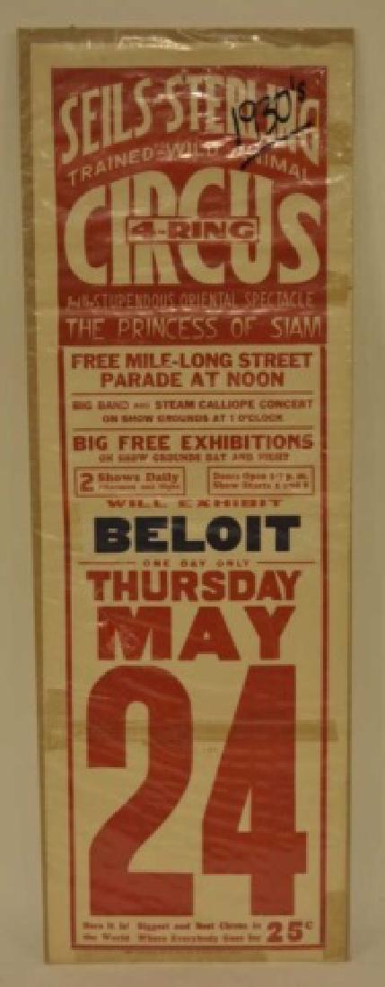 1930's Seils-Sterling 4-Ring Circus Poster (1 of 3)
