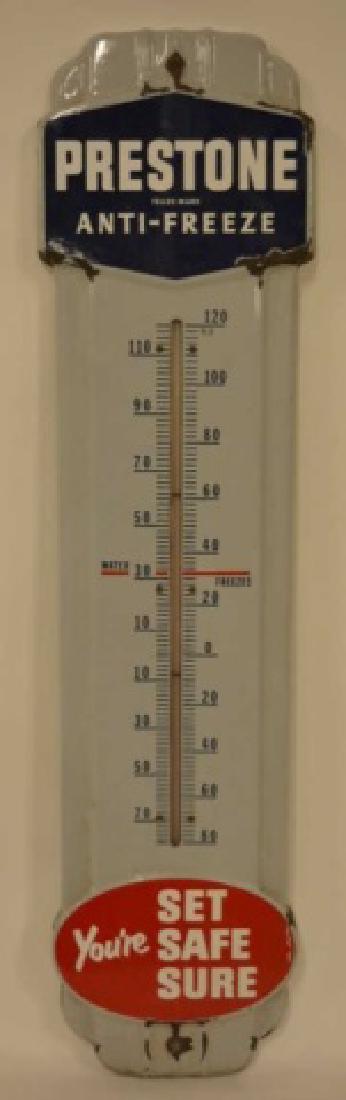 Porcelain Prestone Anti-Freeze Themometer Sign (1 of 3)