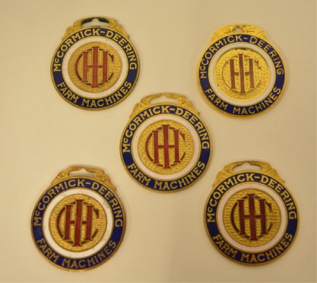 (5) IH McCormick-Deering Enameled Watch Fobs (1 of 2)