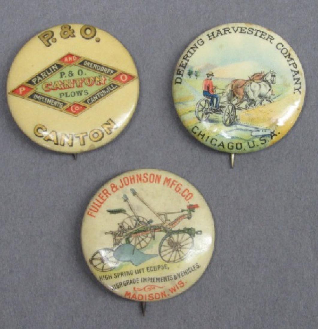 Lot of 3 Early Implement Advertising Pins- IH, Can (1 of 8)