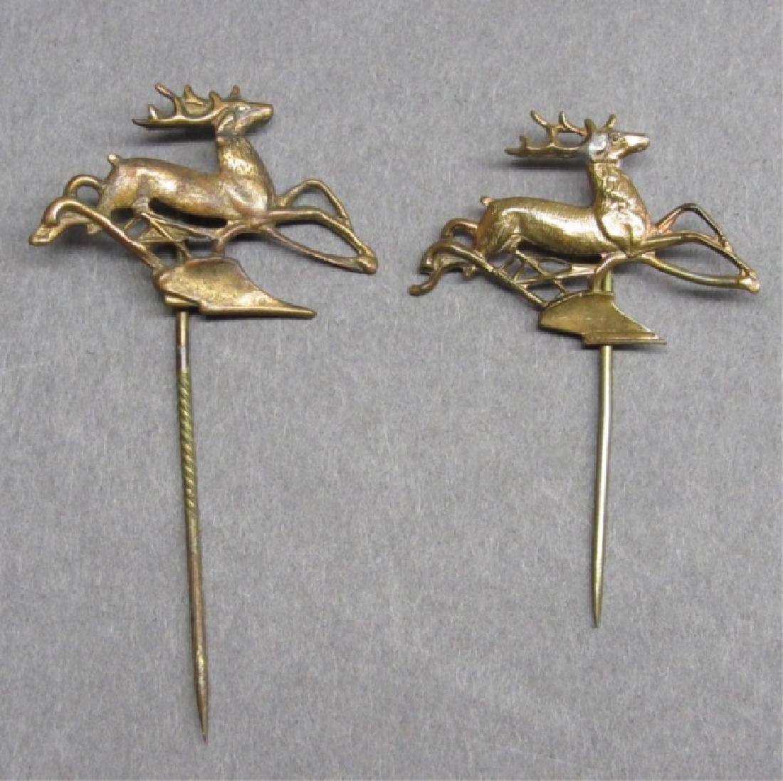 Lot of 2 John Deere Plows Running Deer Stick Pins (1 of 5)