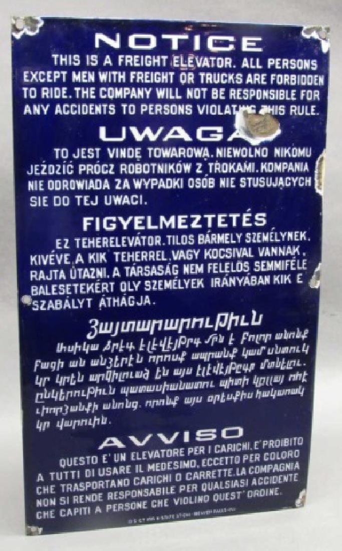Freight Elevator Porcelain Sign (1 of 8)