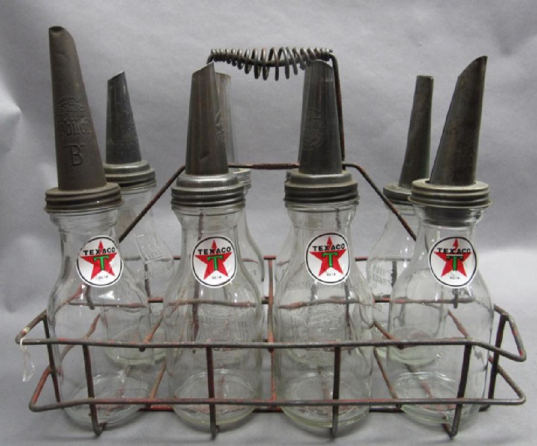 Texaco 8 Bottle Oil Carrier w/bottles- spouts (1 of 13)