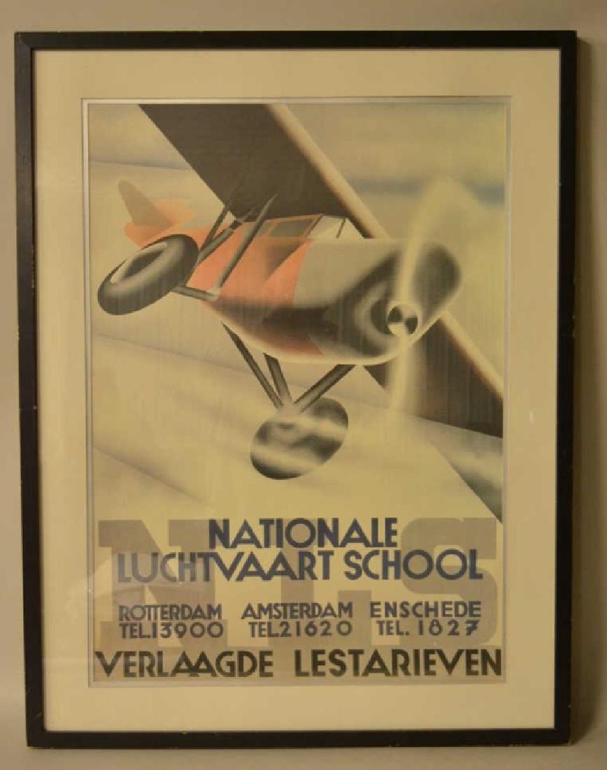 Framed Nationale Luchtvaart Flying School Poster (1 of 3)
