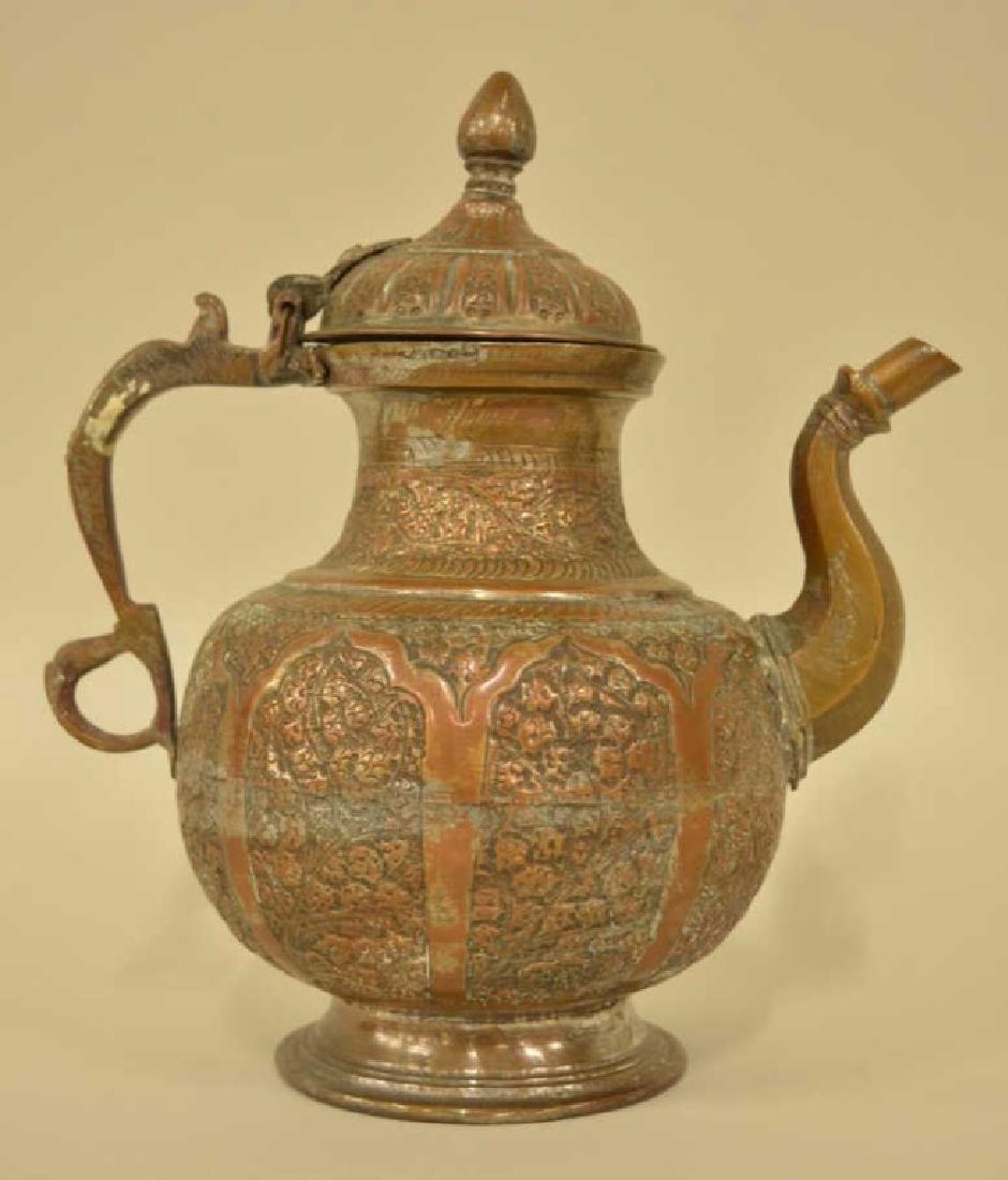 Antique Asian Hand Hammered Copper Teapot (1 of 4)