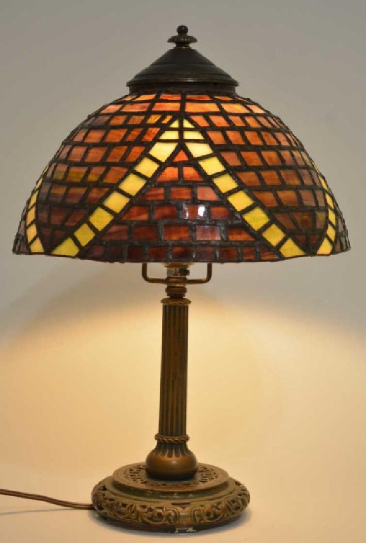 Handel Leaded Glass Boudior Lamp - Signed Base (1 of 7)