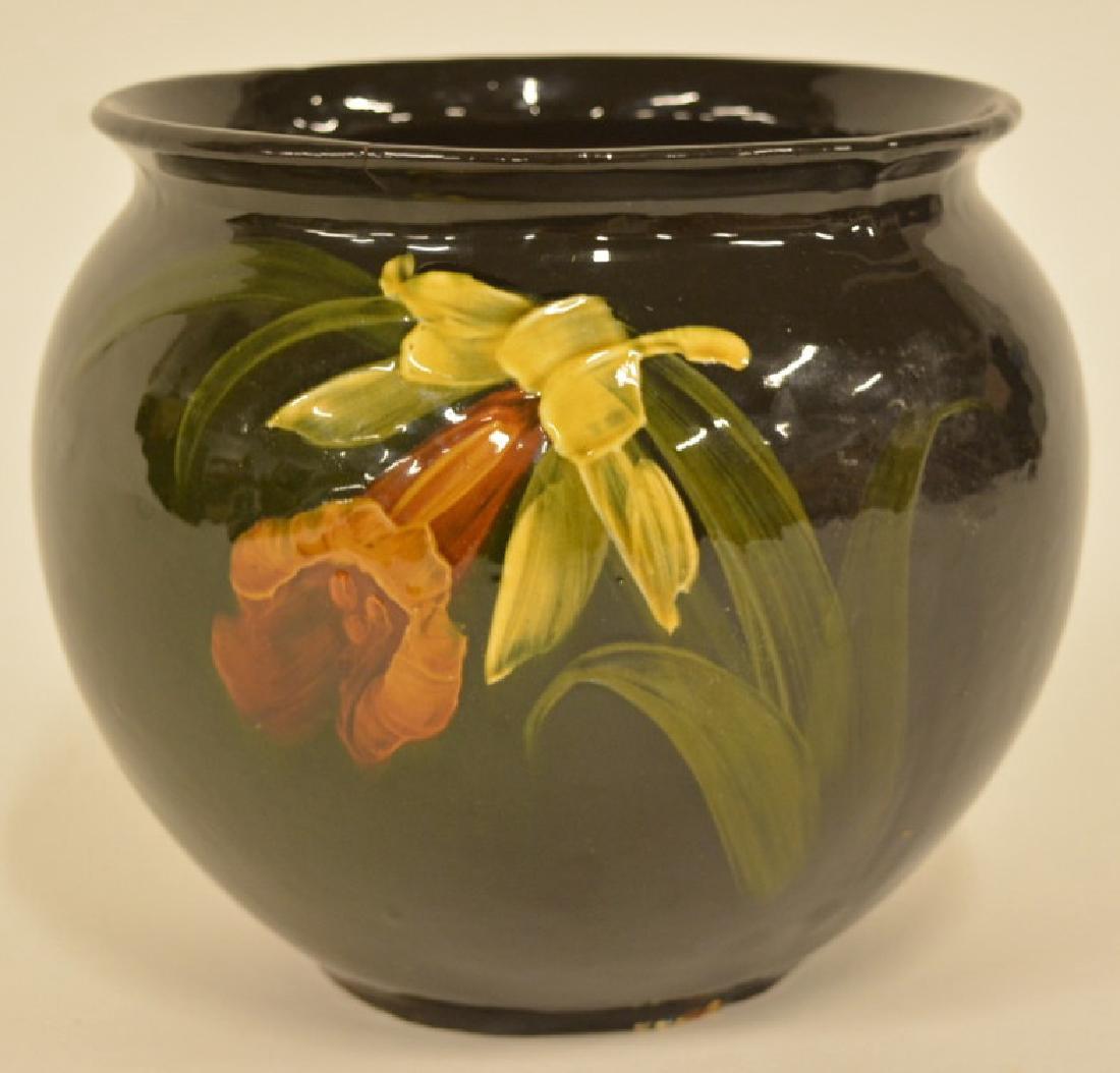 Early Weller Glazed Flower Design Pottery Planter (1 of 5)