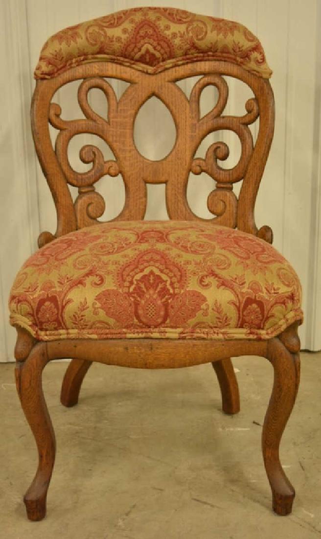 Victorian Belter Carved Oak Side Chair (1 of 4)