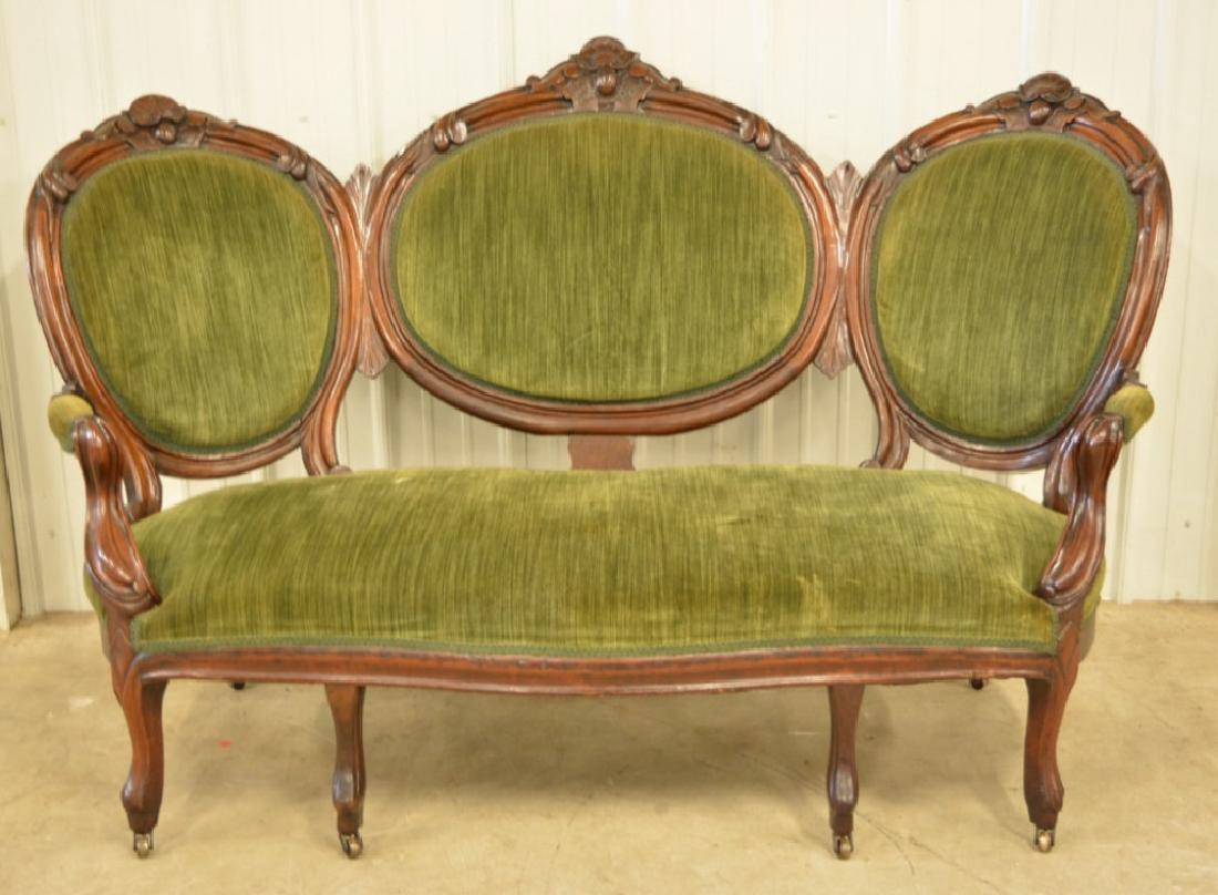 Victorian Carved Rosewood Picture Frame Sofa (1 of 3)