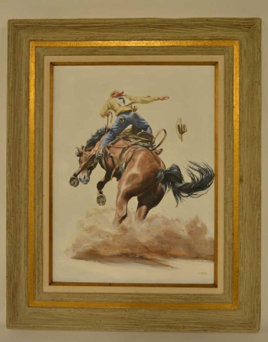 John Steel Rodeo Cowboy Oil On Canvas (1 of 4)