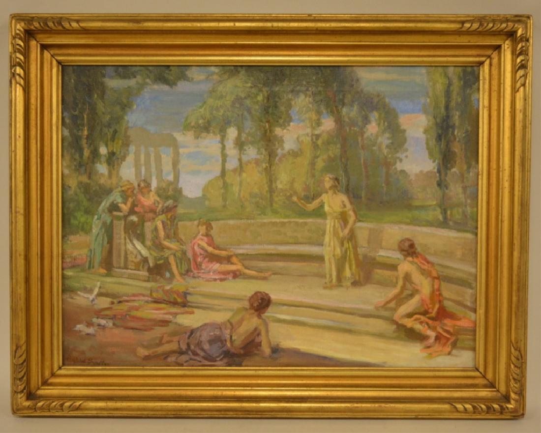 Robert Grafton "Classical Figures" Oil On Canvas (1 of 3)