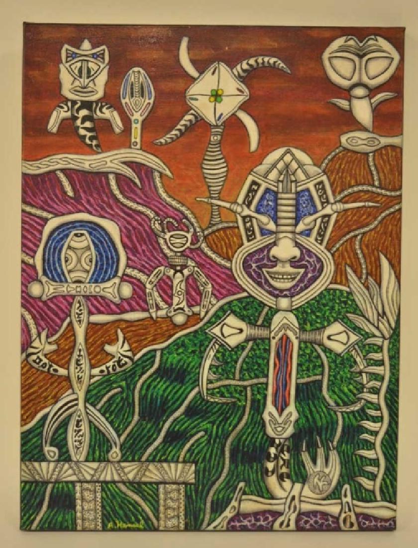 Andrew Hensel "Tribal" Oil On Canvas (1 of 5)