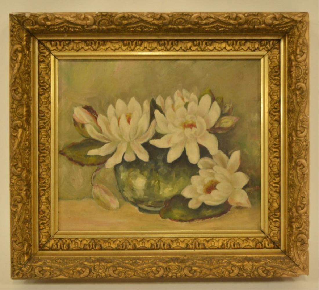 Unsigned Floral Still Life Oil Painting (1 of 3)