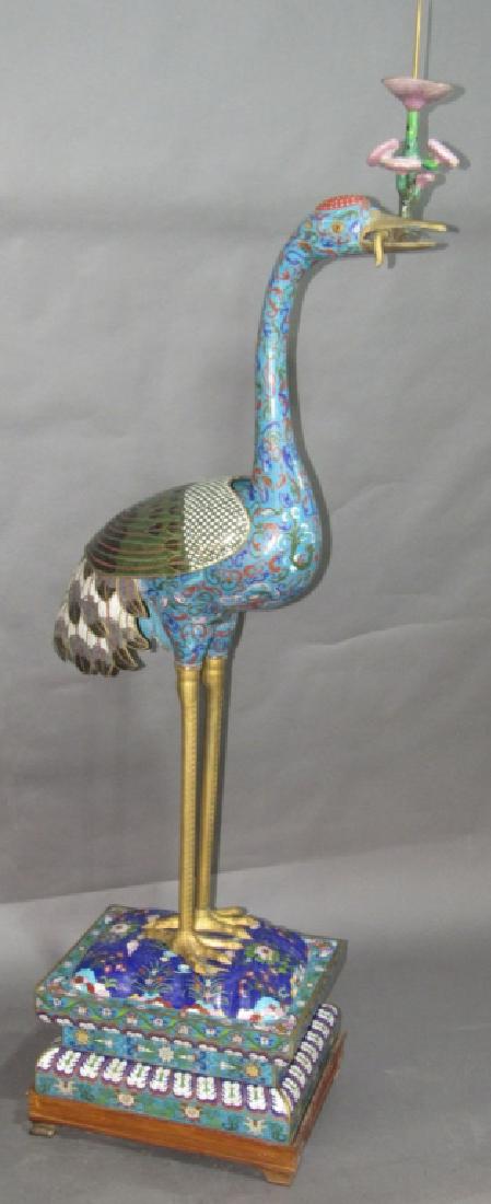 Chinese Cloisonne Stork Candle Holder (1 of 14)