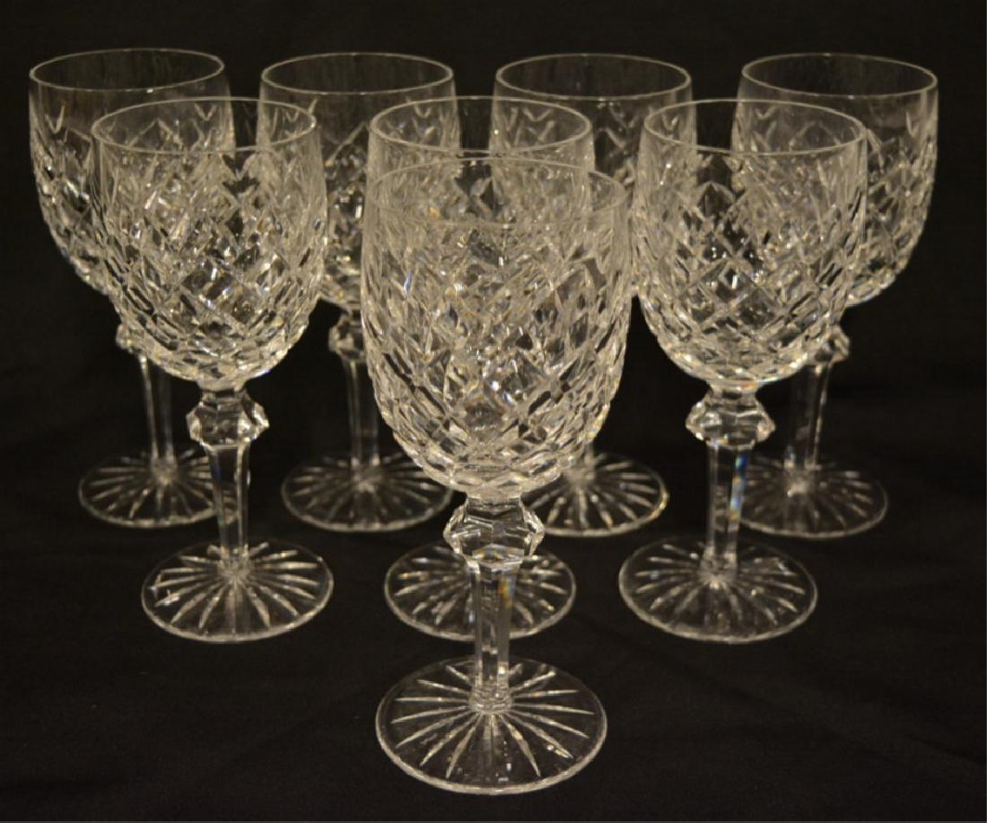 Set Of Eight Waterford "Powerscourt" Water Goblets: Set of eight Waterford Crystal water goblets in the "Powerscourt" pattern. Goblets measure 7-5/8" tall and are in mint condition.