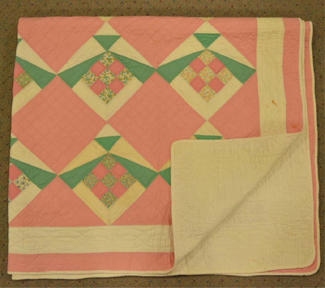 Antique Hand Sewn 66" x 102" Quilt (1 of 2)