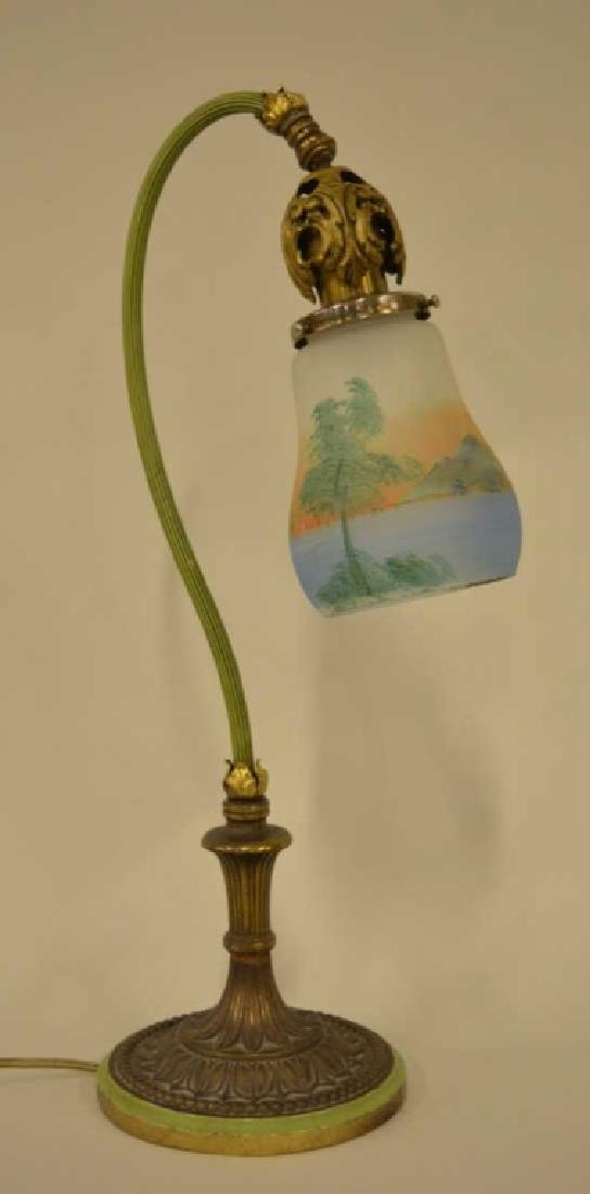 Victorian Piano Lamp with Painted Shade (1 of 3)