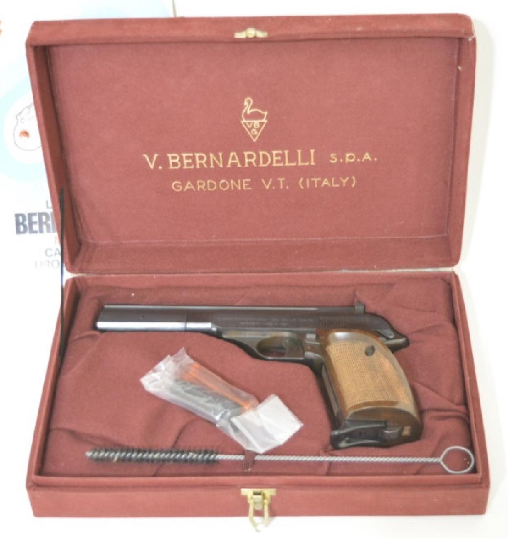 Bernardelli Mod. 69 .22LR Semi-Auto Target Pistol: Gun is unfired in the original box with original paperwork and tools. The pistol has a 5.9" barrel, blue finish, and is model 69. SN: 13041. FFL required for transfer.
