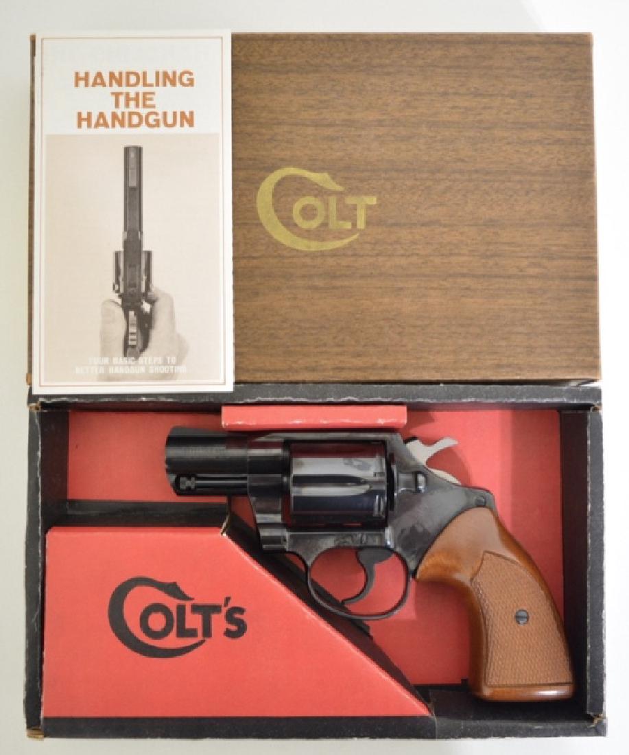 Colt Detective Special .38 Special Revolver: Gun is new condition in the original box with original paperwork. The gun is frozen. The six-shot revolver has a 2" barrel, blue finish, and is a Detective Special. SN: B57895. FFL required for transf