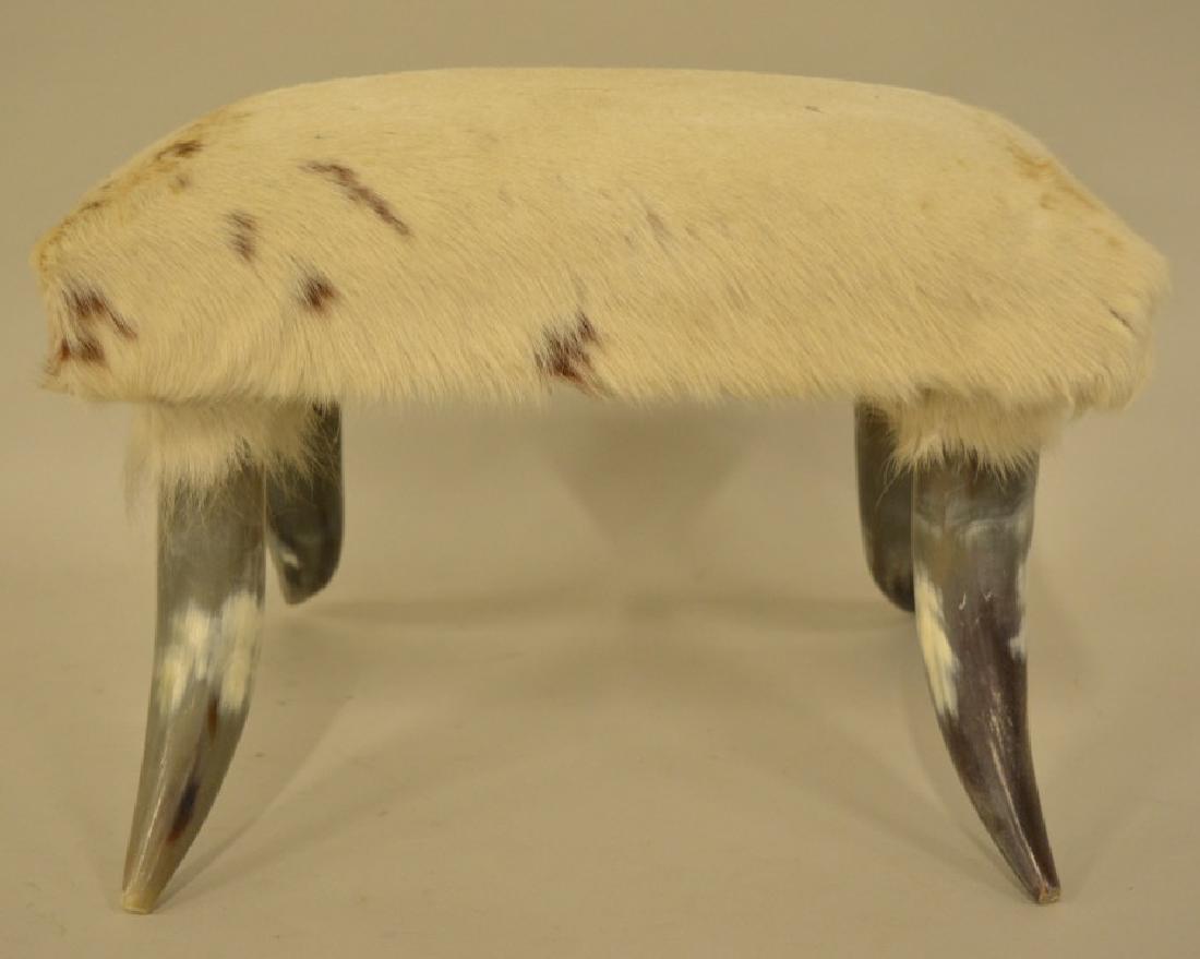 Steer Horn & Hide Foot Stool (1 of 2)