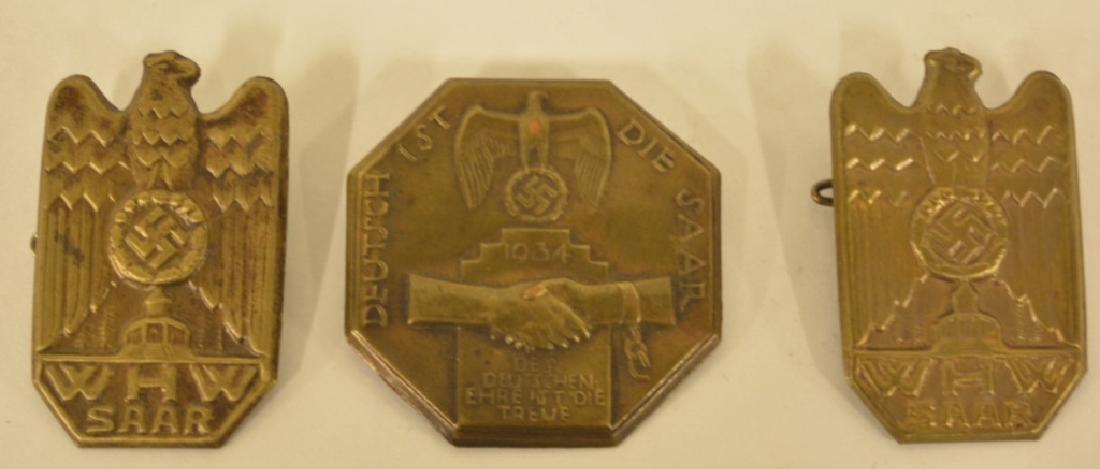 Lot Of 3 WWII German SAAR Badges (1 of 2)