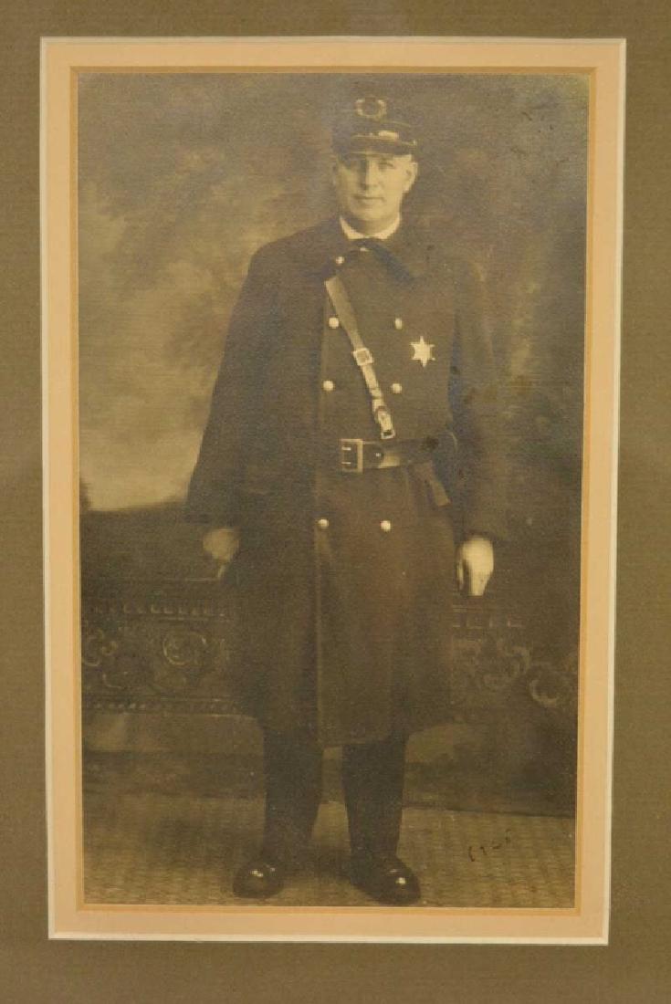 Vintage Kokomo Indiana Police Officer Photo: Nice vintage Kokomo Indiana police officer photo. Displays very well. has been professionally matted and framed. Frame measures approximately 13 1/2" tall by 10 1/2" wide.