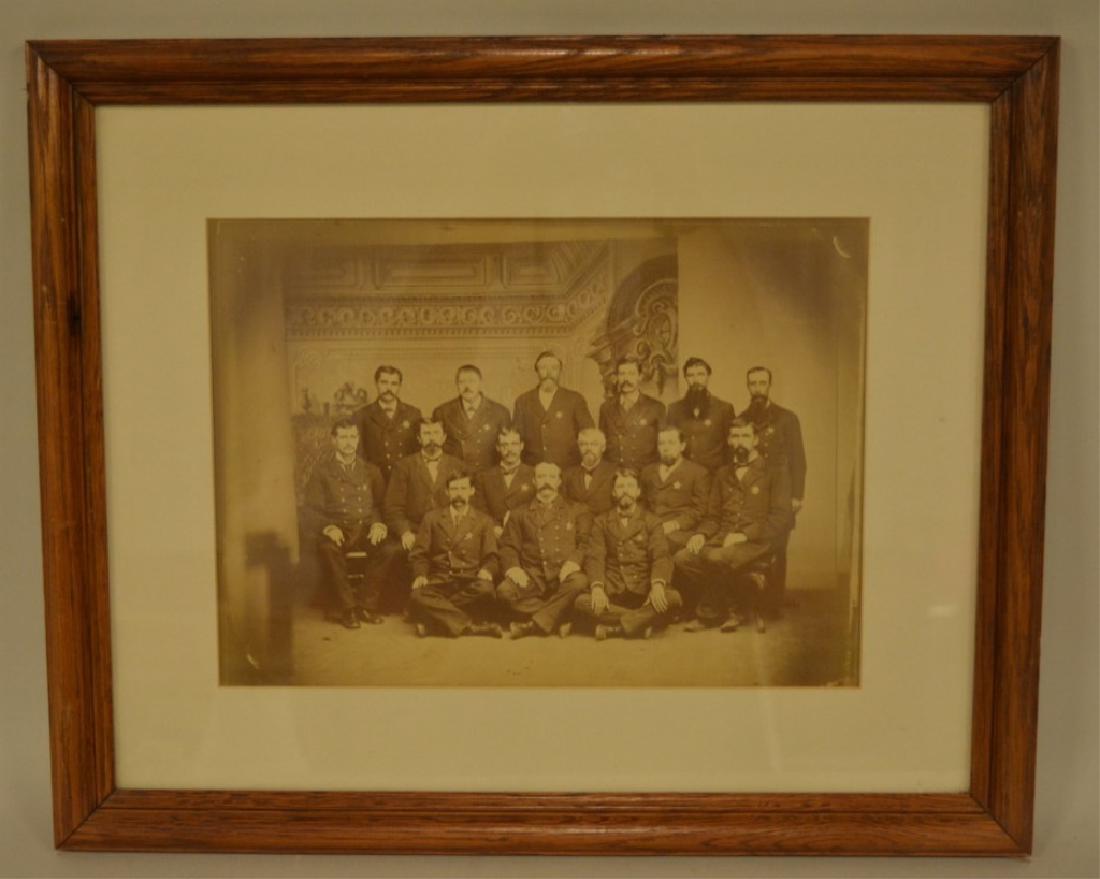 Early 20th Century US Police Department Photo: Nice framed ealry 1900s US police department photo. Very nice displayable condition. Has been professionally matted and framed. Frame measures approximately 22 1/2" across by 18 1/2" tall.