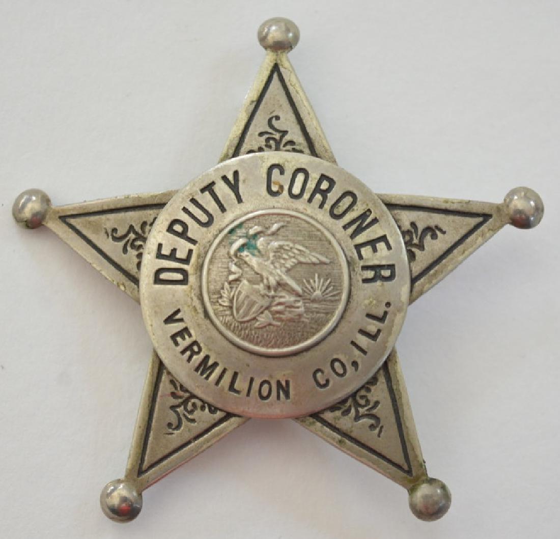 Obsolete Vermilion Co. Deputy Coroner Badge (1 of 2)