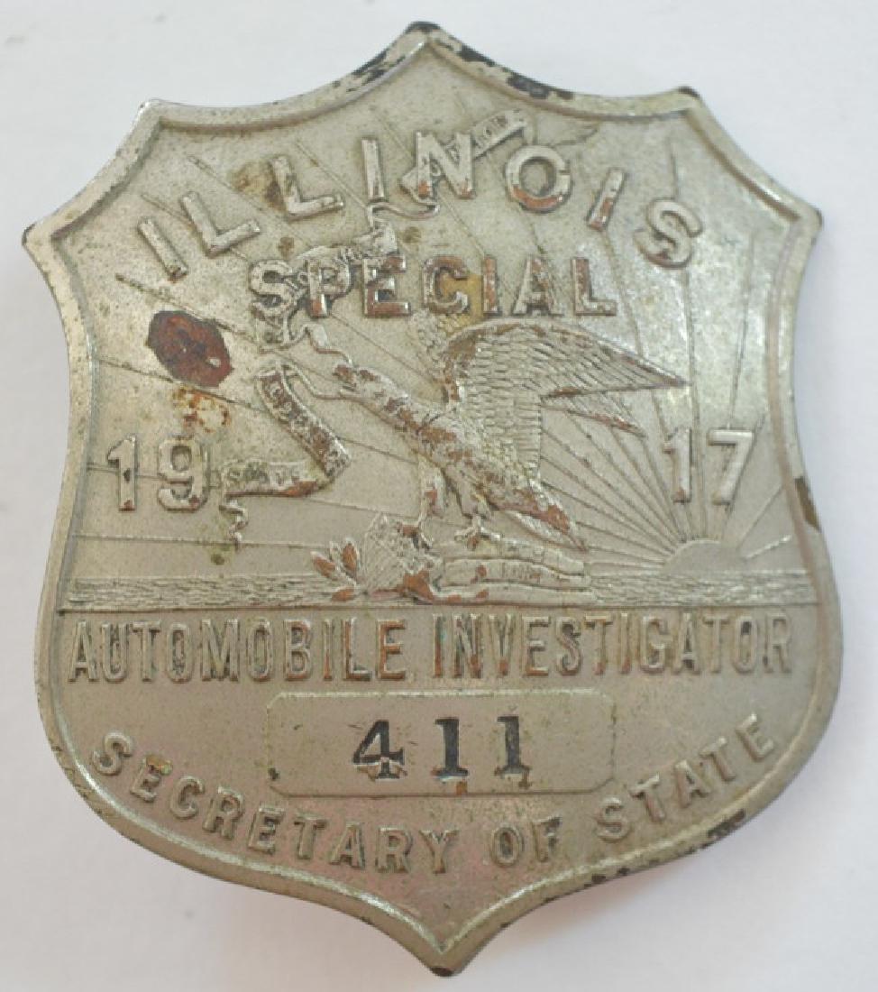 1917 Illinois Automobile Investigator Badge (1 of 2)