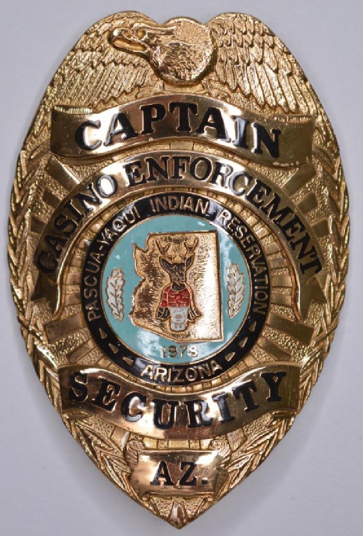 Obsolete Pascua-Yaqui Indian Casino Captain Badge (1 of 2)