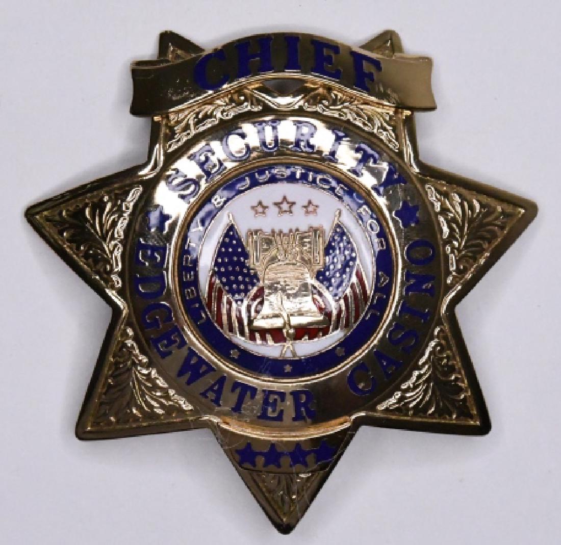 Obsolete Edgewater Casino Security Chief Badge (1 of 2)
