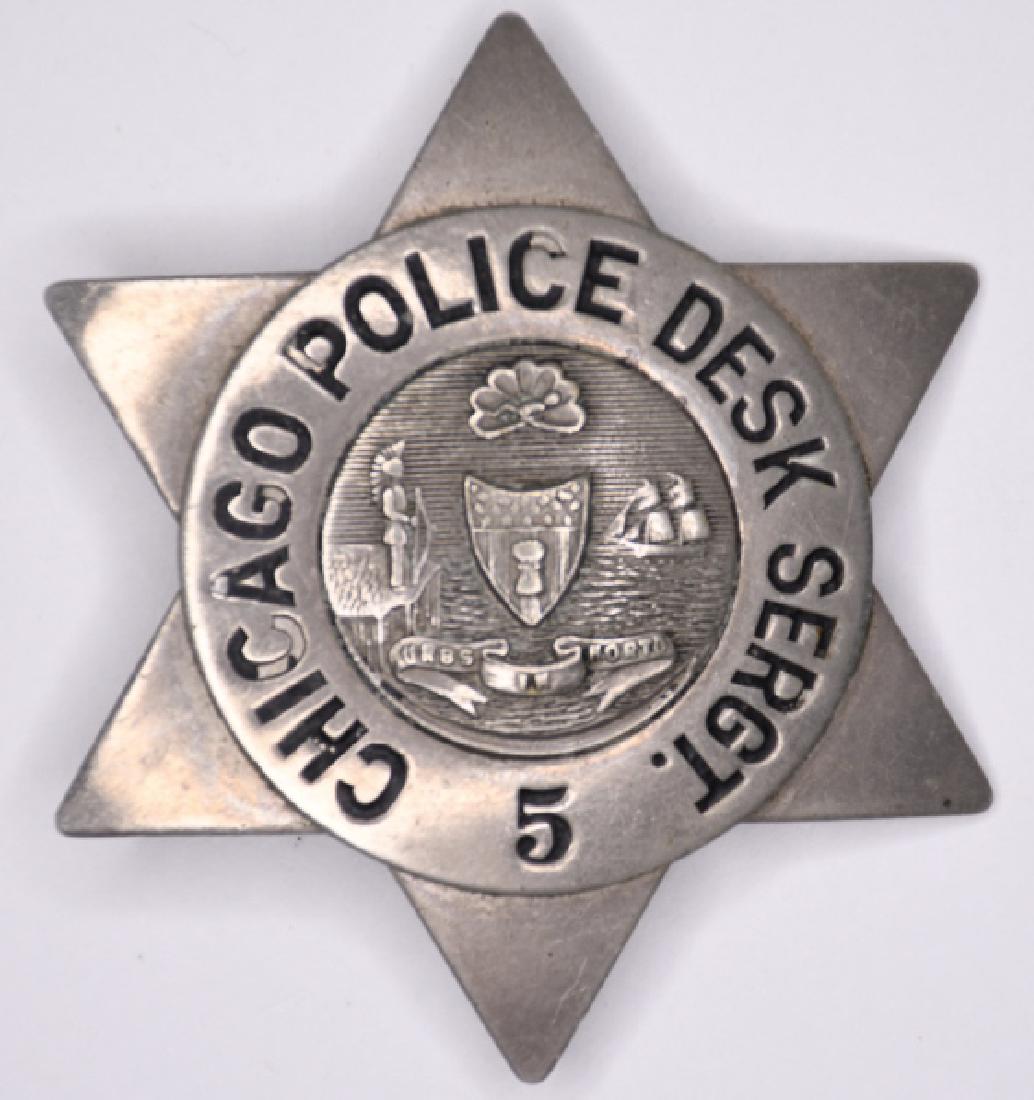 Obsolete Chicago Police Desk Sergeant Badge #5 (1 of 2)