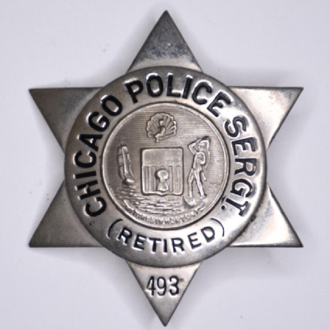 Obsolete Chicago Police Sergeant Retired Badge (1 of 2)