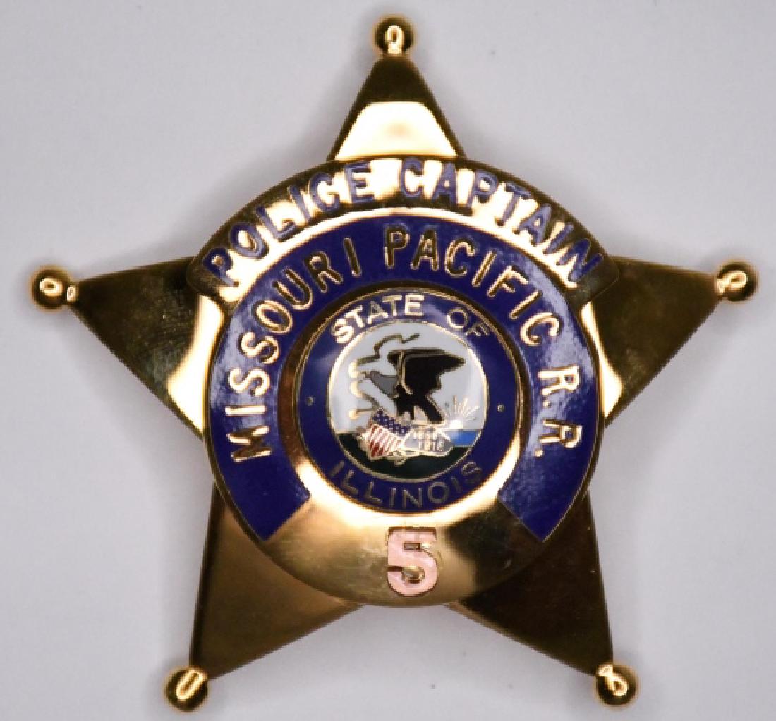 Obsolete Missouri Pacific RR Police Captain Badge (1 of 2)