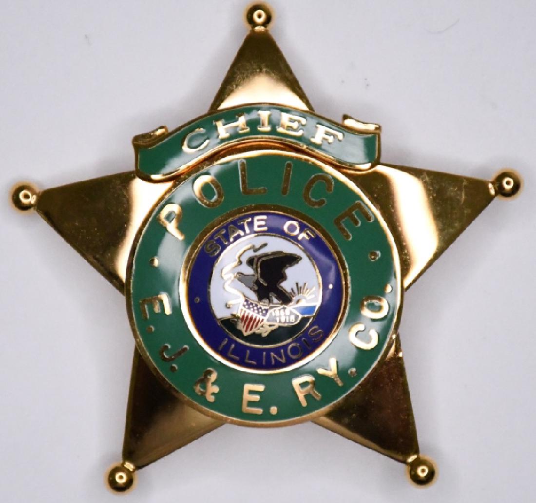 Obsolete E.J. & E. Railway Police Chief Badge (1 of 2)