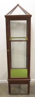 Glass Winchester Store Display Cabinet: Very nice glass Winchester store display cabinet. Constructed of quarter sawn oak. Displays extremely well with glass pannel cathedral top and full length door (which is numbered 502 on the