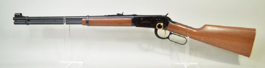 Winchester Model 94 ILL. Sesquicentennial Carbine: Winchester Model 94 Illinois Sesquicentennial Commemorative Lever Action Saddle Ring Carbine in 30-30 Win. The carbine has a 20" round barrel and is in nice condition with some shelf wear. Serial #IS1