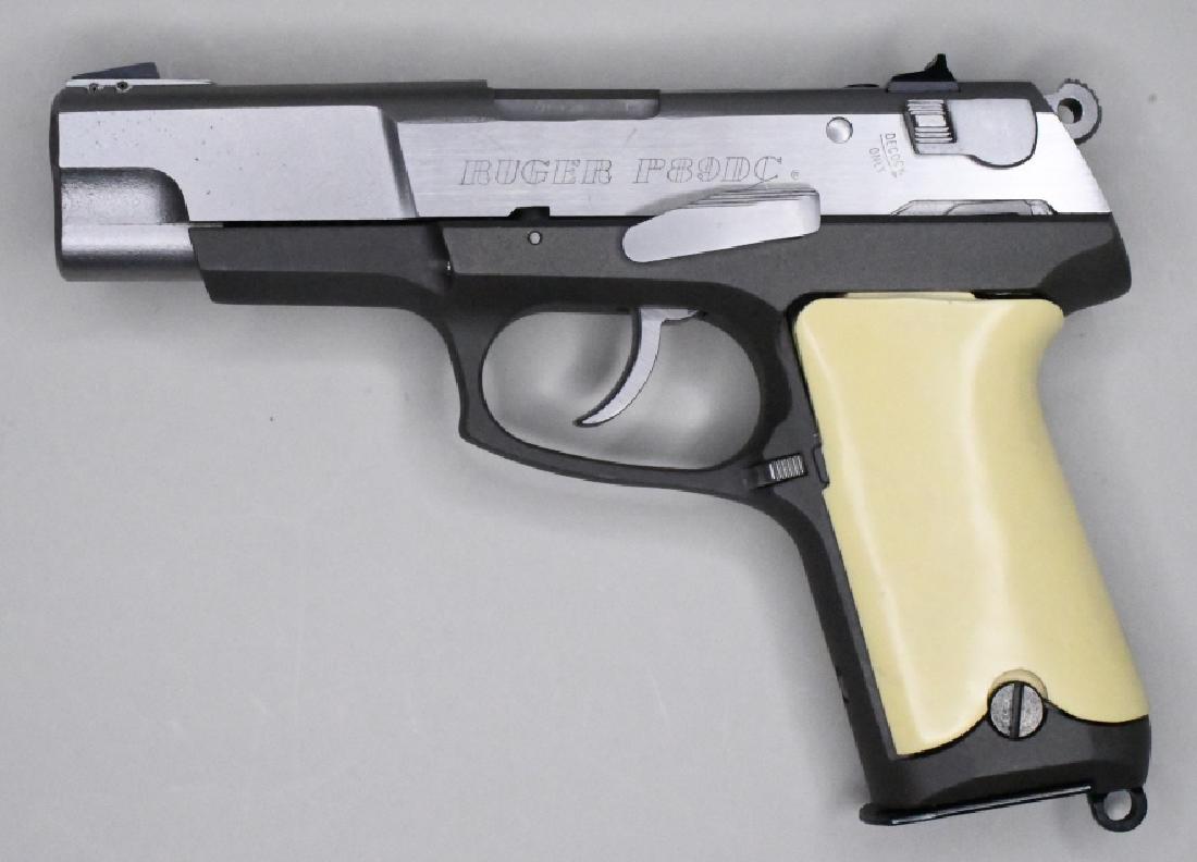 Ruger P89DC 9mm Semi-Auto Pistol In Box: Nice Ruger P89DC Decocker Model 9mm Semi-Automatic Pistol in case. The stainless & alloy pistol is in nice used condition in the original hard case with two magazines & instructions. SN:302-91441. FFL