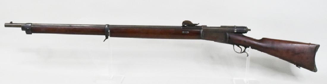 Swiss Army Vetterti M-1878 Bolt Action Rifle: Swiss Army Vetterti M-1878 bolt action rifle in 10.4mm. The rifle has a 33" barrel, matching bolt, no cleaning rod, and was made by Waffenfabrik Bern. Rifle is in good used condition. SN:198588. (19)