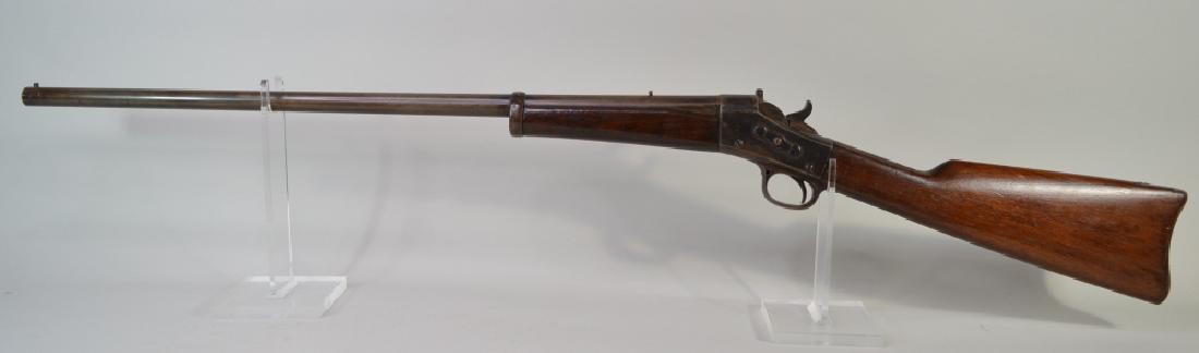 Remington Model 1867 Rolling Block Carbine: Not sure if we have this one right. The carbine has a 27.75" barrel and we believe it is 50 caliber. Nice restored condition.