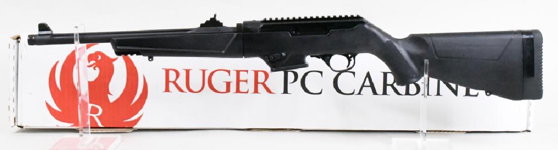 Ruger PC Carbine Model 19100 Semi-Automatic NIB: New in box Ruger PC Carbine Model 19100 semi-automatic slide action carbine in 9mm. The carbine has a 16.12" barrel and is in new condition. Comes in the original Ruger box with the magazine, lock, ac