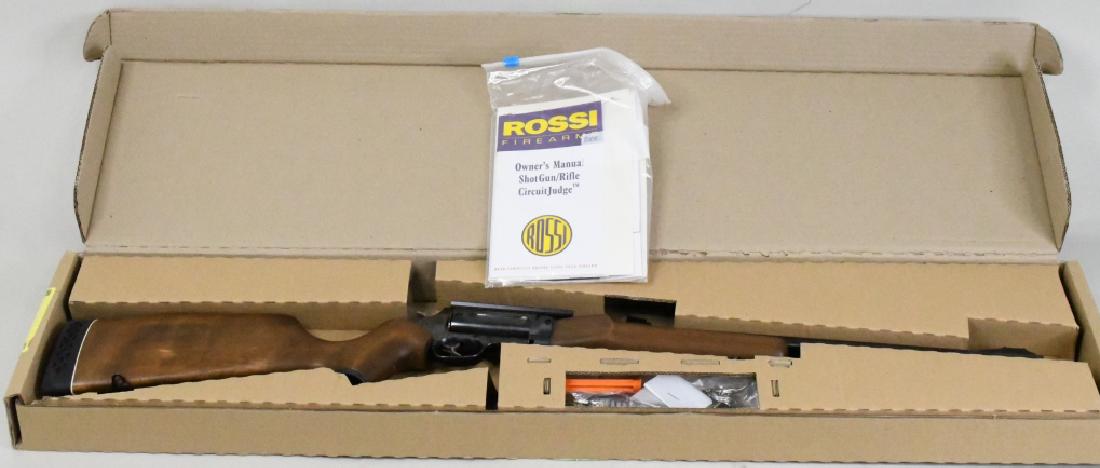 Taurus Circuit Judge Revolver/Shotgun NIB: New in box Taurus/Rossi Circuit Judge Revolver/Shotgun in 45LC & .410 gauge. The firearm has a 18.5" barrel and is in new condition in the original box with cleaning kit, lock, and instructions. SN:DZ