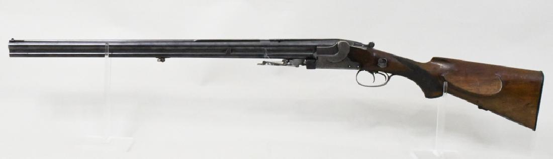 Flussstahl Krupp Essen 16 Ga/7.8mm Combo Rifle: German Flussstahl Krupp Essen Over & Under Combination Rifle in 16 gauge/7.8mm. The single shot firearm has a 27" barrel and is in good used condition, missinf the forearm. SN:2158. FFL required for t
