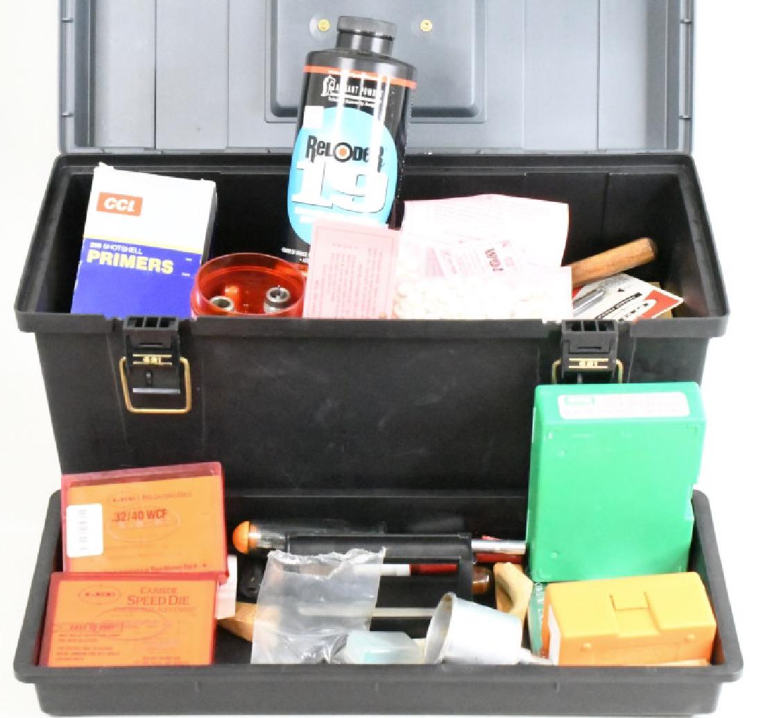 Large Lot Of Reloading & Blackpowder Tools: Lot includes dies, wads, primers, tools, and more. Comes in tool box.