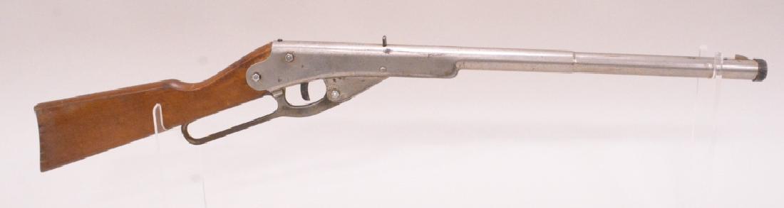 Vintage Daisy #102 Model 36 Lever Action BB Rifle: Vintage Daisy no. 102 model 36 lever action, 500 shot bb rifle.Nice condition with light plate loss and wear from use and age.