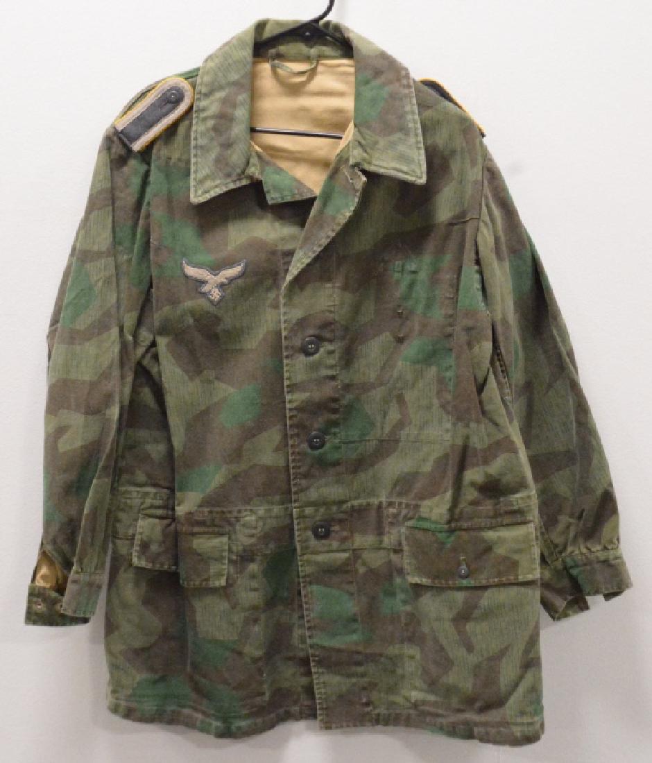 Museum Repro WWII German Luftwaffe GD Camo Smock: Museum quality reproduction WWII German Luftwaffe Ground Division Splinter Pattern Camo Smock. Comes with NCO Flieger/Paratrooper boards and breast eagle. Size Medium.