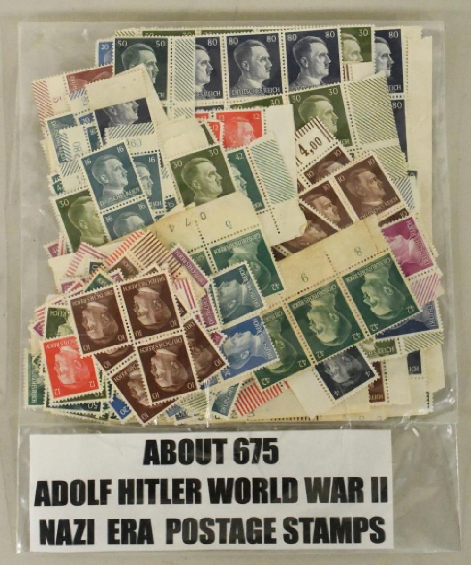 Large Lot Of WWII German Adolf Hitler Stamps