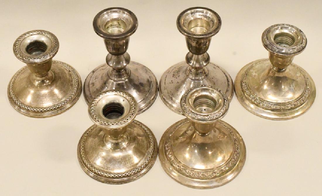 Lot Of 3 Sets Of Sterling Silver Candleholders (1 of 10)