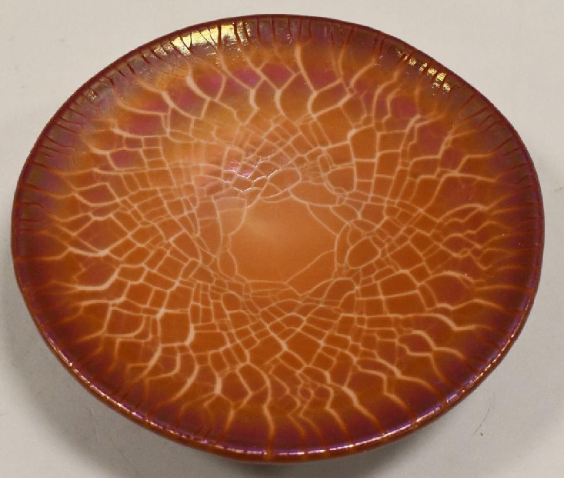 Carlson Ruby & Orange Stretch Glass Footed Plate (1 of 6)