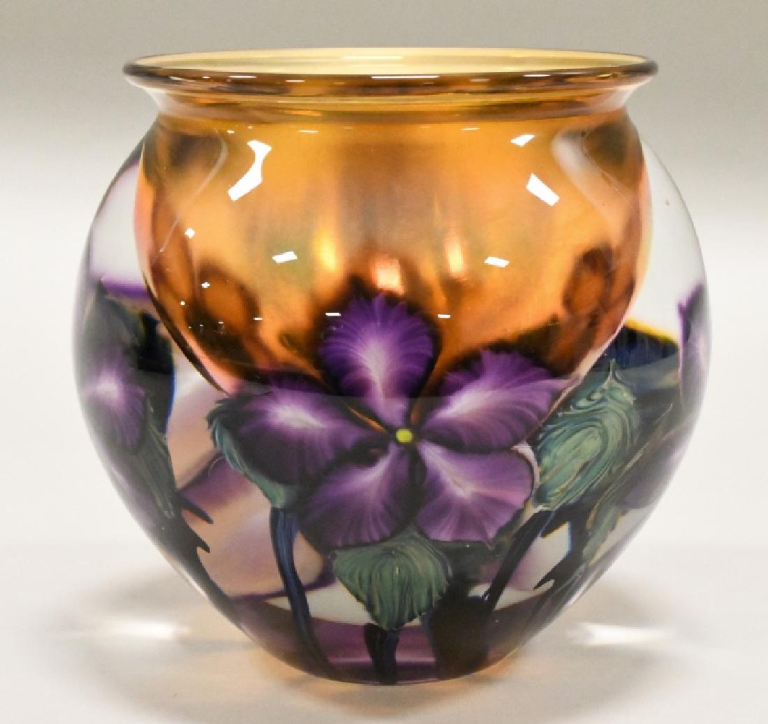 David Lotton Gold Irridescent Clematis Glass Vase (1 of 4)